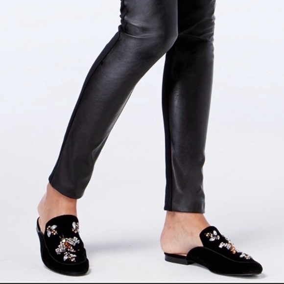 INC International Concepts Shoes - INC International Concepts Anna Sui Gannie Velvet Rhinestone Mules 9.5 EUC Black